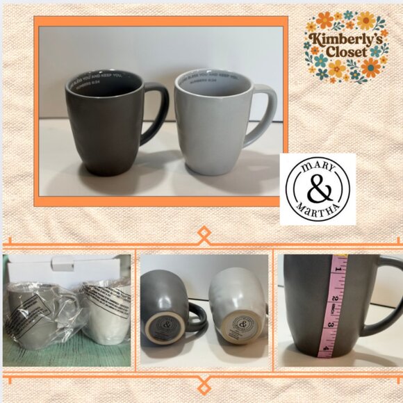 Mary & Martha Simply Elegant Mug Set Gray NIB Scripture (retired) - Picture 10 of 10